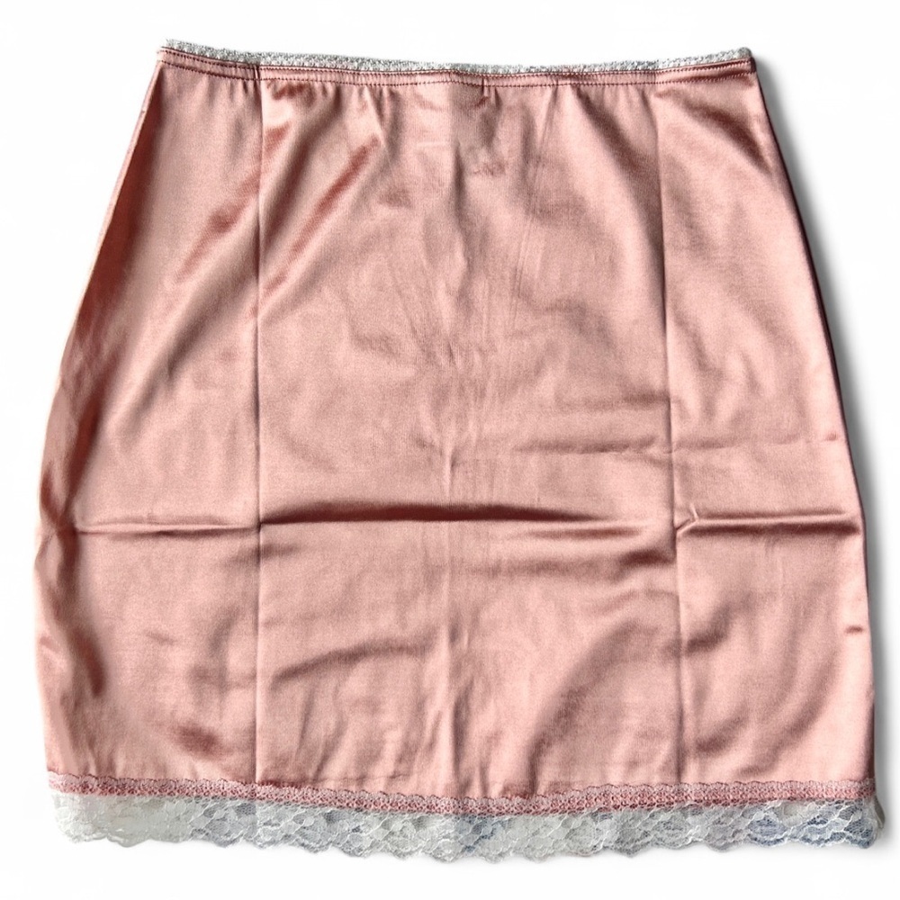 Cute Pink Lace Trim Babydoll Skirt Small Dainty Feminine Romantic Coquette